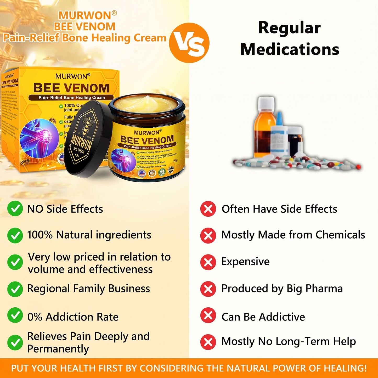 30% Discount🎁🎁|𝐌𝐔𝐑𝐖𝐎𝐍® Bee Venom Pain-Relief Bone Healing Cream ✨✨✨(Specially for older adults)