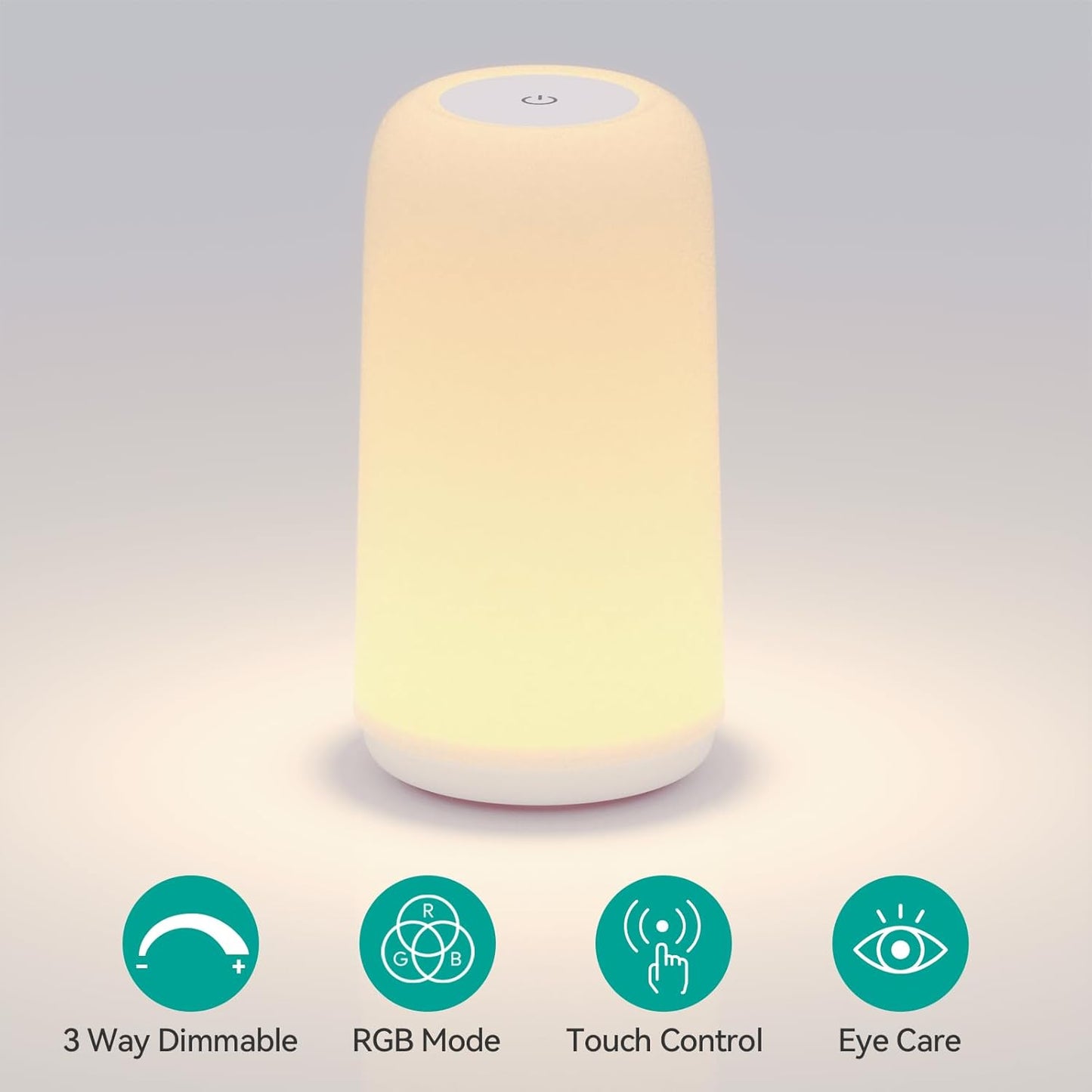Touch LED Bedside Lamp – RGB Dimmable Night Light for Bedroom & Living Room Decor, Gift for Women & Mom