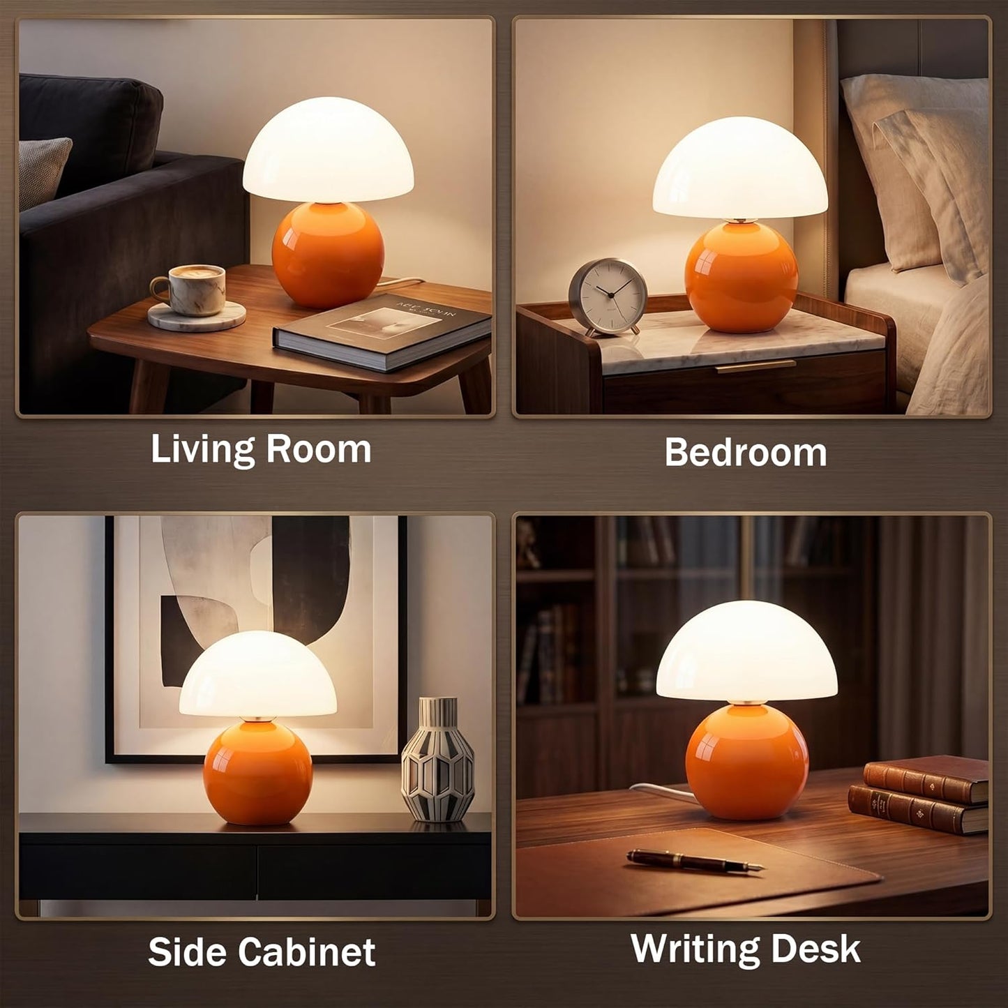 Table Lamp for Bedroom, Ice Crackle Bedside Lamp, Small Modern Nightstand Lamp for Living Room, Cute Mid Century Desk Lamp